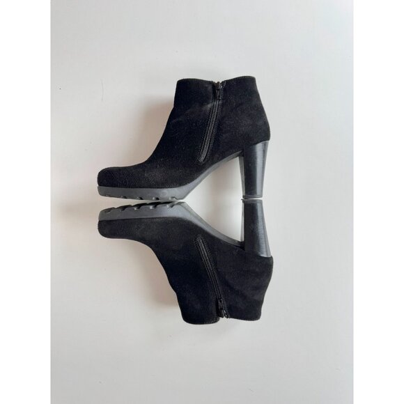 LA CANADIENNE Oliver Black Waterproof Suede Leather Booties Ankle Boots, Size 8 - Picture 10 of 14